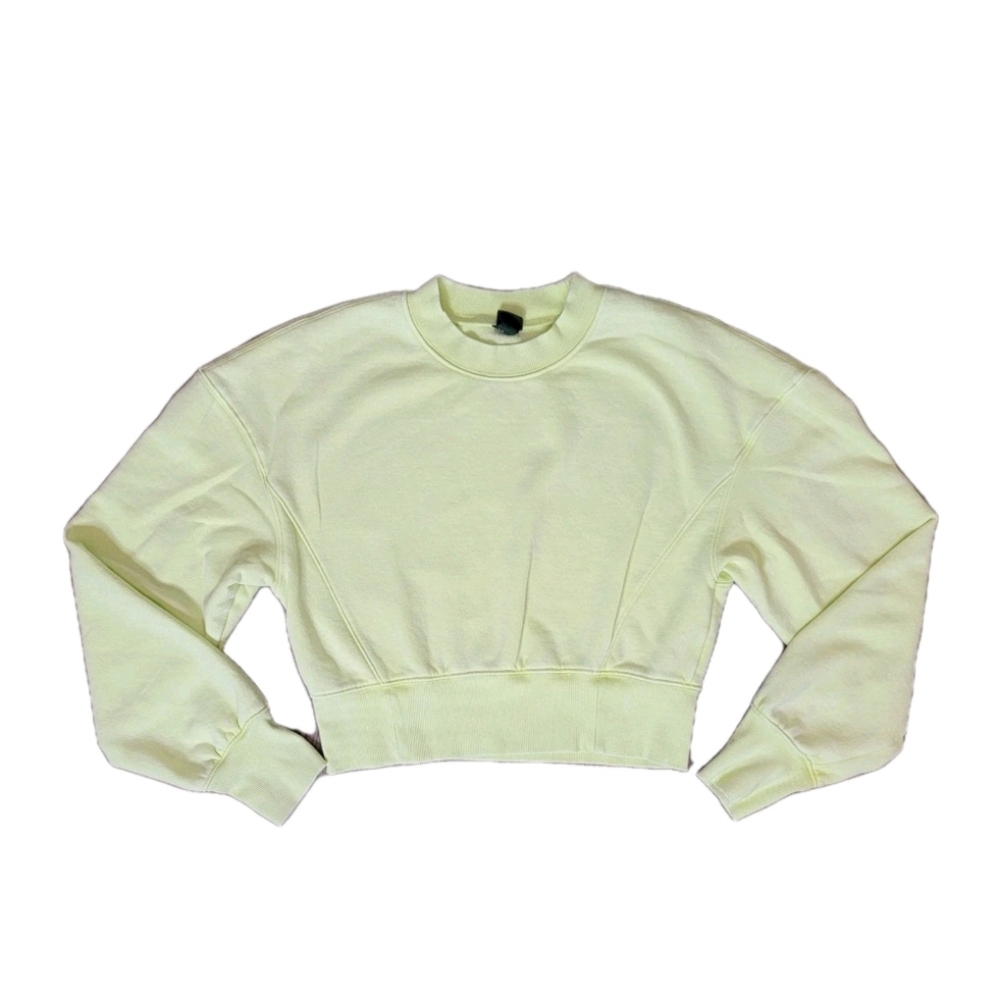 Women's‎ Yellow Cropped Sweatshirt